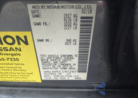 2018 Nissan Altima 2.5 Sr z USA, uszkodzony, nr VIN 1N4AL3AP8JC197207